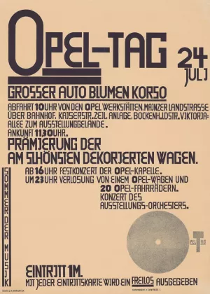 Opel-Tag, 24. Juli, Grosser Auto Blumen Korso Oil painting by Kurt Schwitters