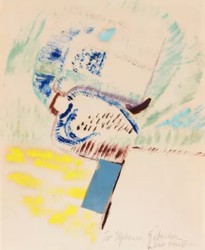 To Hjalmar Gabrielson. Merzzeichnung Oil painting by Kurt Schwitters