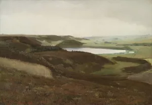 A Landscape near Bryrup, Jutland by L.A. Ring Oil Painting