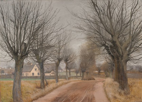A Road near Vinderod, Zealand  by L.A. Ring - Hand-Painted Oil Painting Reproduction
