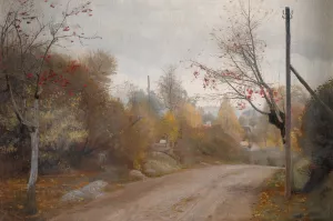 The Road at Mogenstrup, Zealand. Autumn by L.A. Ring Oil Painting