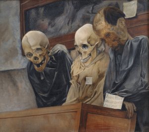 Three Skulls from Convento dei Cappucini at Palermo by L.A. Ring Oil Painting