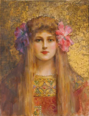 Portrait de Femme au turban fleuri by Leon Francois Comerre Oil Painting
