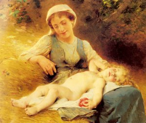 A Mother with Her Sleeping Child