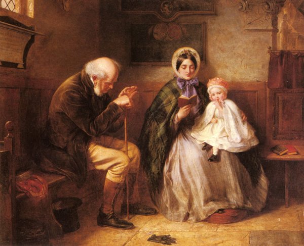 Main Product Photo of In Church Painting by Leon Bazile Perrault