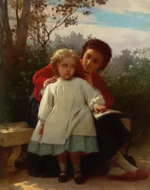 Reading Lesson by Leon Bazile Perrault - Oil Painting Reproduction