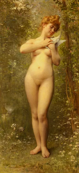 Venus a la Colombe by Leon Bazile Perrault Oil Painting