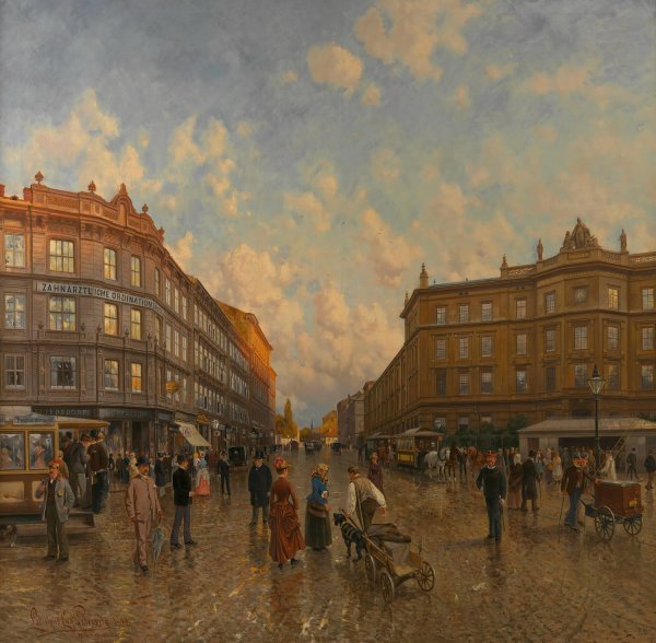 Das Burgerversorgungshaus im Jahr 1888  by Ladislaus Eugen Petrovits - Hand-Painted Oil Painting Reproduction