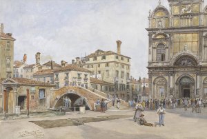 Venezia Sucola grande di San Marco by Ladislaus Eugen Petrovits Oil Painting