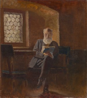 Baron Eduard Mednyaszky, the Painter's Father by Ladislav Mednyanszky Oil Painting