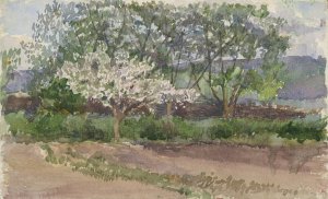 Blooming Tree by Ladislav Mednyanszky Oil Painting