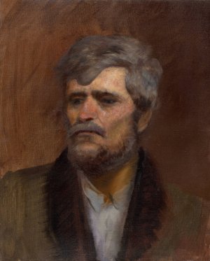 Character Head Study of a Man by Ladislav Mednyanszky Oil Painting