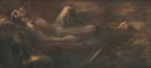 Dying fisherman Oil painting by Ladislav Mednyanszky