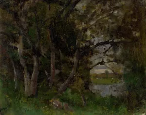 Early Evening Motif in a Park in Strazky by Ladislav Mednyanszky Oil Painting