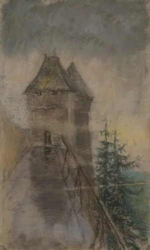 Entrance to the castle by Ladislav Mednyanszky Oil Painting