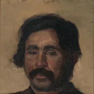 Fragment of a Head Study of a Gypsy by Ladislav Mednyanszky Oil Painting