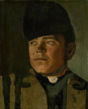 Groom in a Fur Cap by Ladislav Mednyanszky Oil Painting