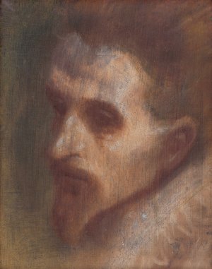 Hlava myslitela by Ladislav Mednyanszky Oil Painting