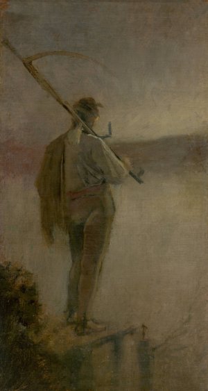 Kosec pri rieke by Ladislav Mednyanszky Oil Painting