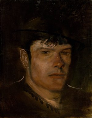 Lad with a Large Ear and a Small Hat by Ladislav Mednyanszky Oil Painting
