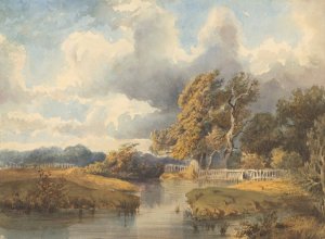 Lake in a Swiss Park by Ladislav Mednyanszky Oil Painting