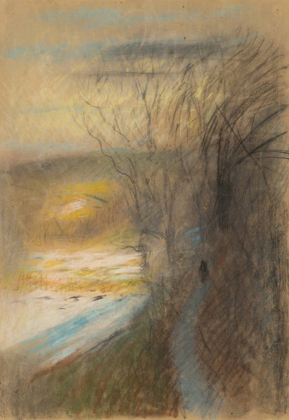 Landscape  by Ladislav Mednyanszky - Hand-Painted Oil Painting Reproduction