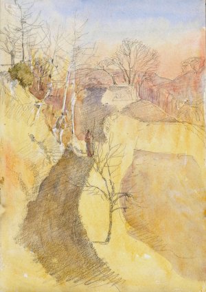 Landscape Study by Ladislav Mednyanszky Oil Painting