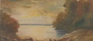 Landscape with a Lake by Ladislav Mednyanszky Oil Painting