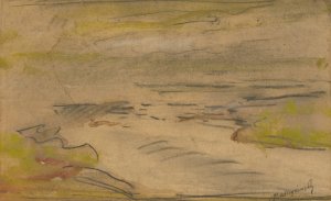Landscape with a Lake by Ladislav Mednyanszky Oil Painting