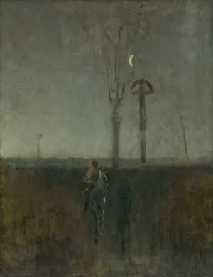 Landscape with rider Oil painting by Ladislav Mednyanszky