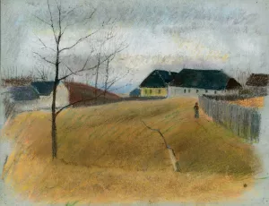 Na konci dediny by Ladislav Mednyanszky Oil Painting