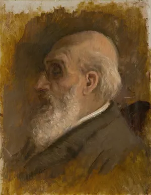 Painter's Father Profile with Pince-nez by Ladislav Mednyanszky Oil Painting