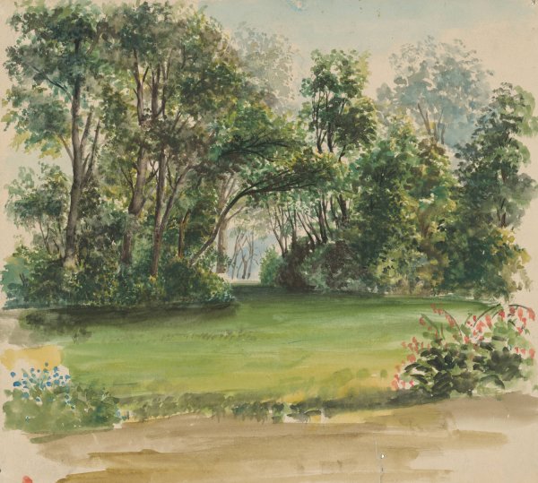 Park in Strazky  by Ladislav Mednyanszky - Hand-Painted Oil Painting Reproduction