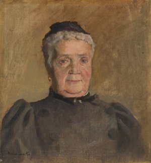 Portrait of Evelin Czobel by Ladislav Mednyanszky Oil Painting