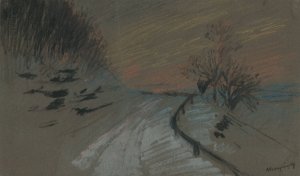 Road in Winter by Ladislav Mednyanszky Oil Painting