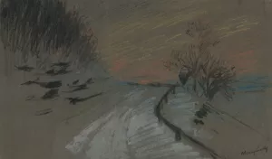 Road in Winter by Ladislav Mednyanszky Oil Painting