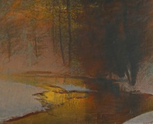 Snowy River At Sunset by Ladislav Mednyanszky Oil Painting