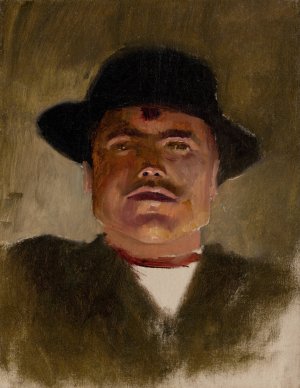 Spis Peasant in a Hat by Ladislav Mednyanszky Oil Painting