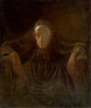 Study of an Old Woman by Ladislav Mednyanszky Oil Painting