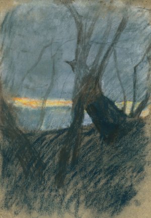 Sunset by Ladislav Mednyanszky Oil Painting