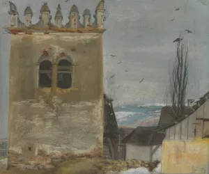 The Belfry in Strazky by Ladislav Mednyanszky Oil Painting