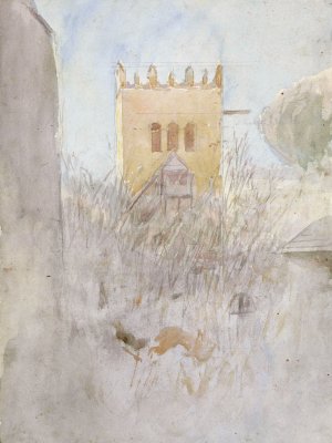 The bell tower in Strazky II by Ladislav Mednyanszky Oil Painting