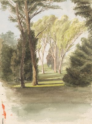 Trees in a Park Oil painting by Ladislav Mednyanszky