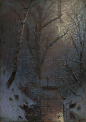 Winter. Winter Night by Ladislav Mednyanszky Oil Painting