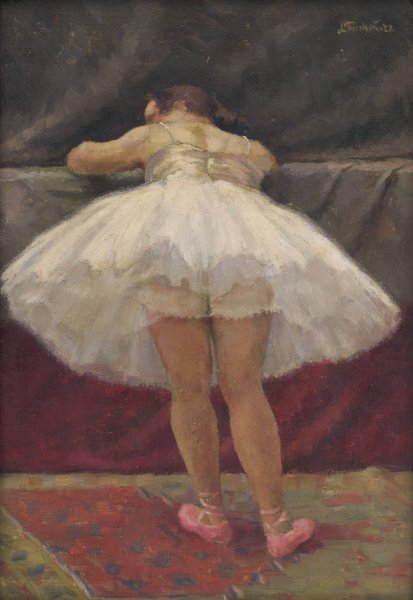 Main Product Photo of Resting Ballet Dancer  Painting by Ladislav Treskon