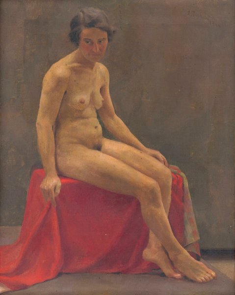 Main Product Photo of Seated Nude  Painting by Ladislav Treskon