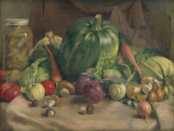 Main Product Photo of Still Life With Vegetables  Painting by Ladislav Treskon