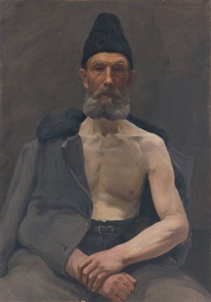 Study of a Russian Captive by Ladislav Treskon Oil Painting