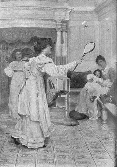 Main Product Photo of Battledore and Shuttlecock Painting by Laura Teresa Alma-Tadema