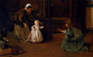 Nothing Venture, Nothing Have Oil painting by Laura Teresa Alma-Tadema